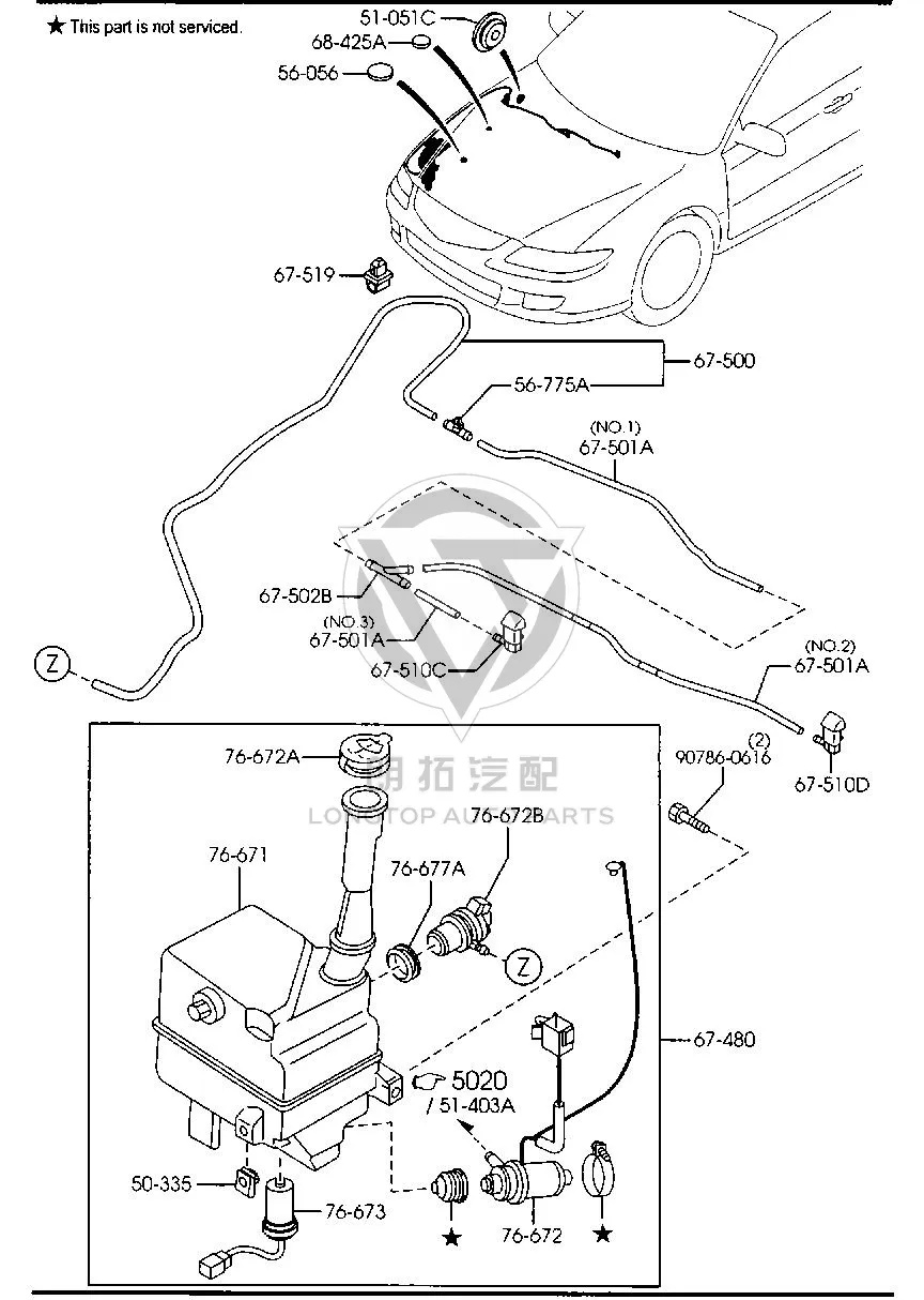 Front Windshield Wiper Kettle Assembly GR1L6-7480C GR1L67480C for Mazda MAZDA6