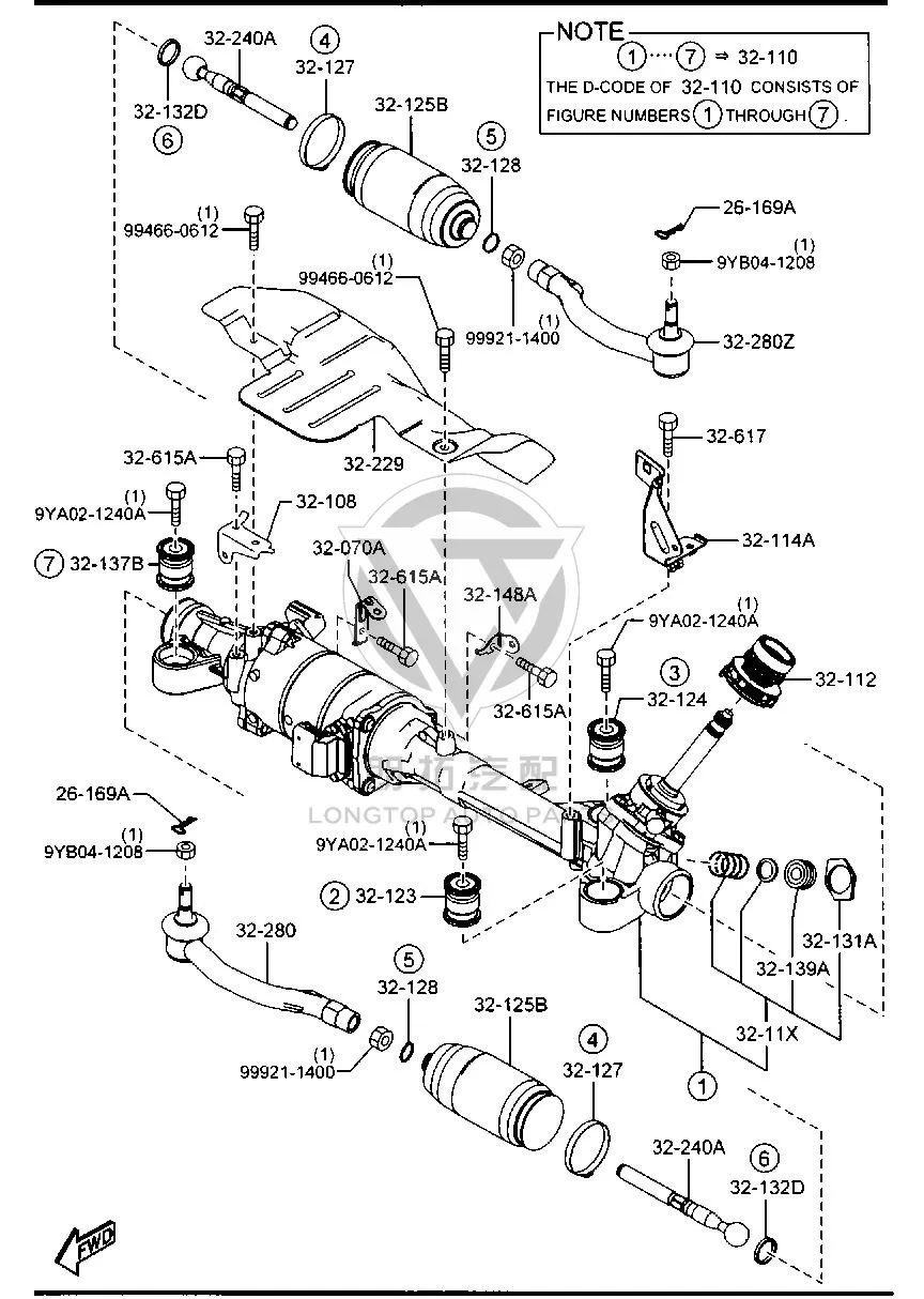 Steering Gear GS1D3-2110D GS1D32110D for Mazda MAZDA6