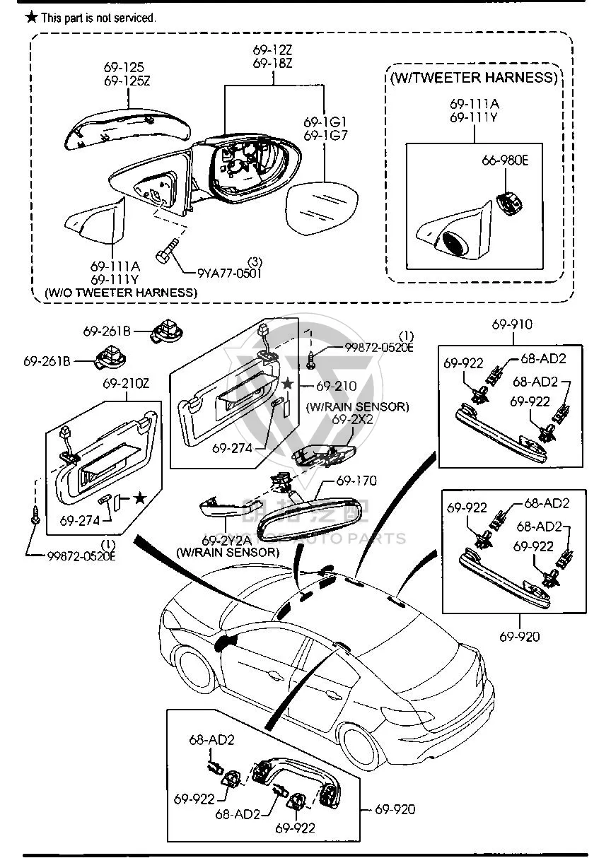 A-pillar Speaker (Left) GS3L6-6960 GS3L66960 for Mazda MAZDA6