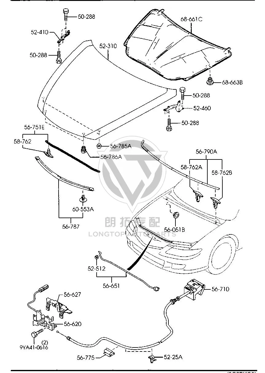 Front Hood GV7D5-2310 GV7D52310 for Mazda Mazda6