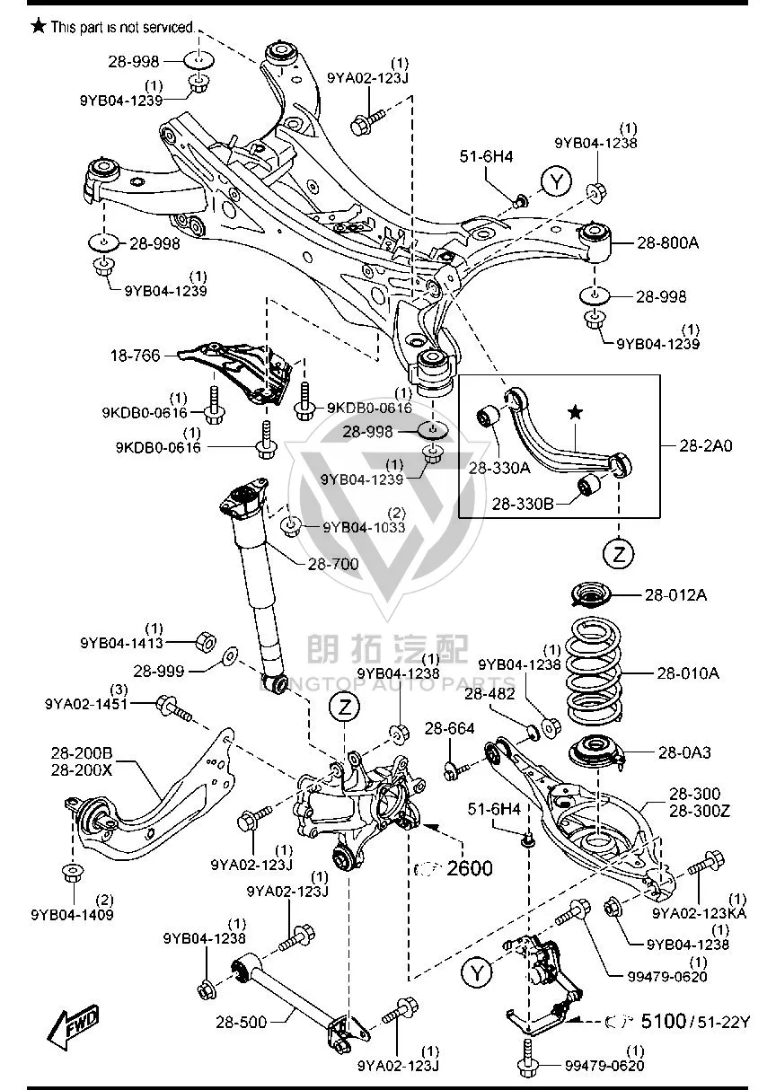 Rear shock absorber assembly GV9B2-8910B GV9B28910B for Mazda Mazda6