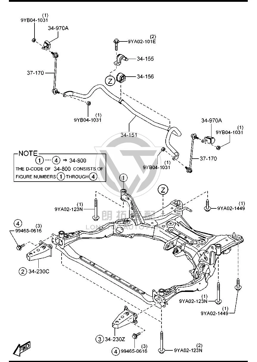 Subframe Bracket Right Front GV9B3-4888X GV9B34888X for Mazda Mazda6 Atenza