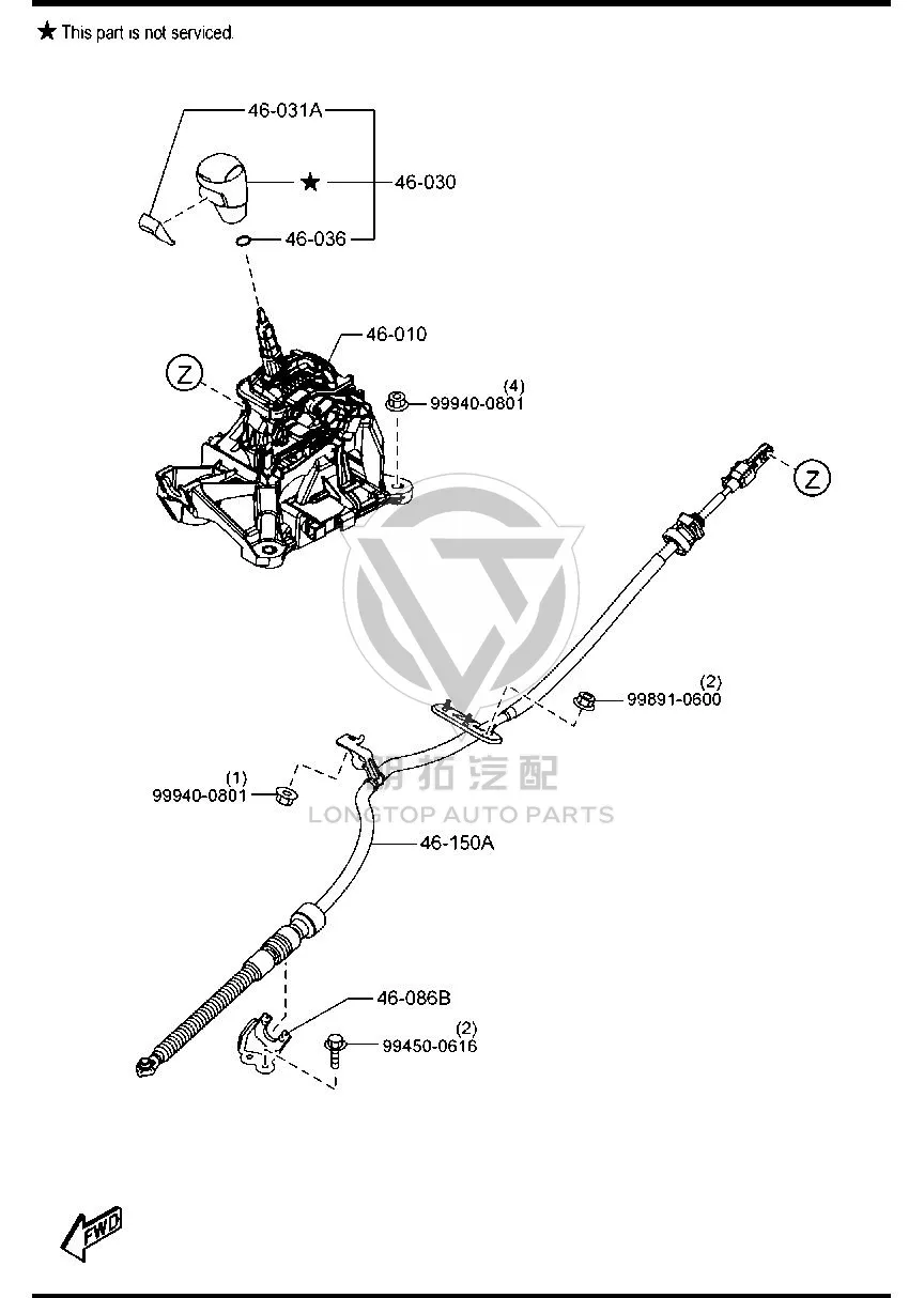 Transmission shift cable GV9B4-6500A GV9B46500A for Mazda MAZDA6