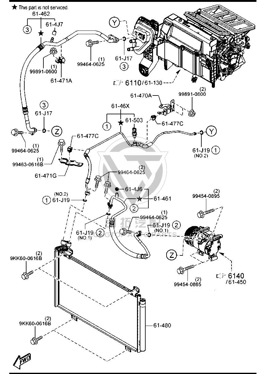 Condenser GV9B6-14800 GV9B614800 for Mazda Mazda6 Atenza