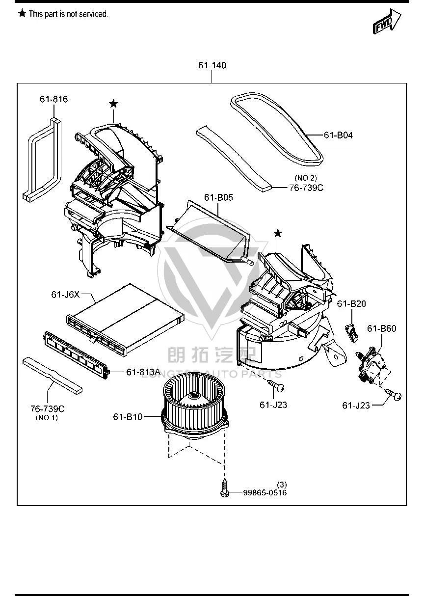 Air Conditioning Compartment GV9B6-1J6X GV9B61J6X for Mazda MAZDA6 ATENZA