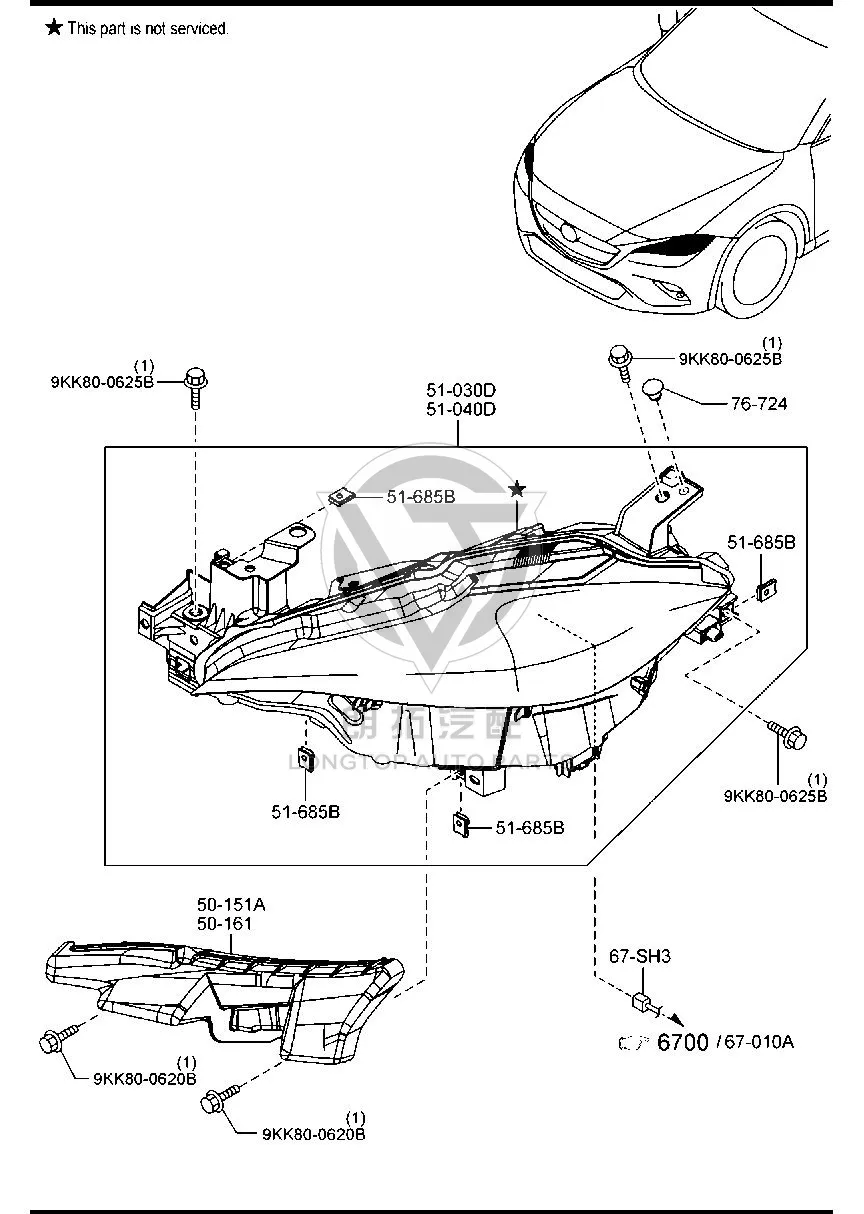 Front Headlight Subassembly (Left) GV9S5-1040A GV9S51040A for Mazda CX-4