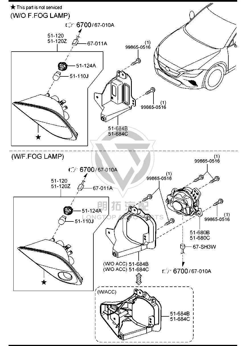 Front Fender Lamp (Right) GV9S5-1350 GV9S51350 for Mazda CX-4