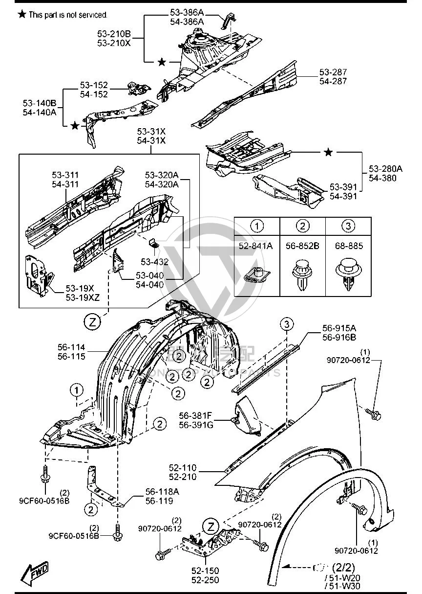 Front Fender Lining Bracket (LH) GV9S5-6115B GV9S56115B for Mazda CX-4