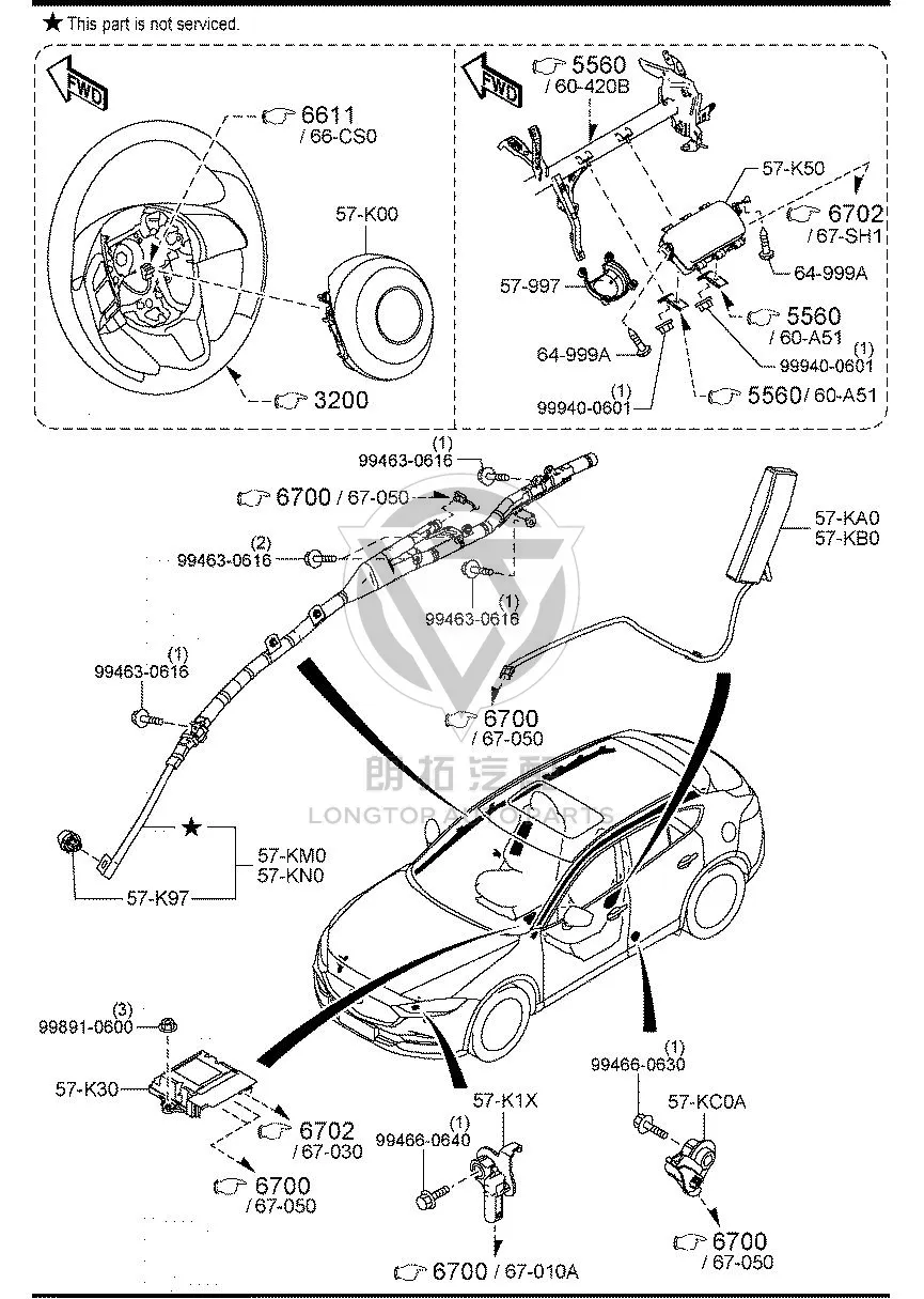 Airbag Computer GW8V5-7K30A GW8V57K30A for Mazda CX-4