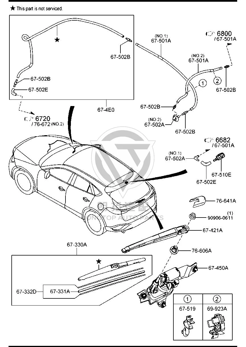 Rear Lid Glass Wiper Motor GV9S6-7450 GV9S67450 for Mazda CX-4