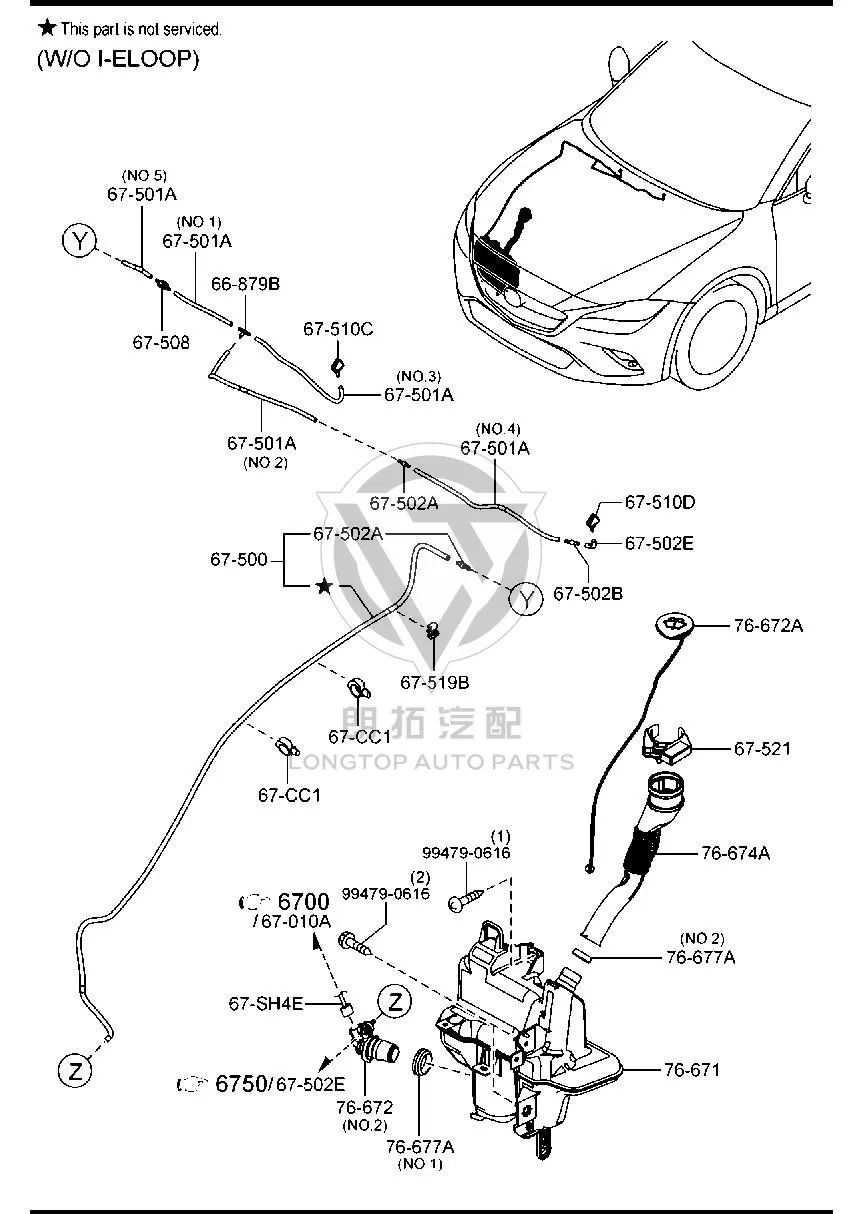 Rear-window glass wiper washer pump GV9S6-7482 GV9S67482 for Mazda CX-4