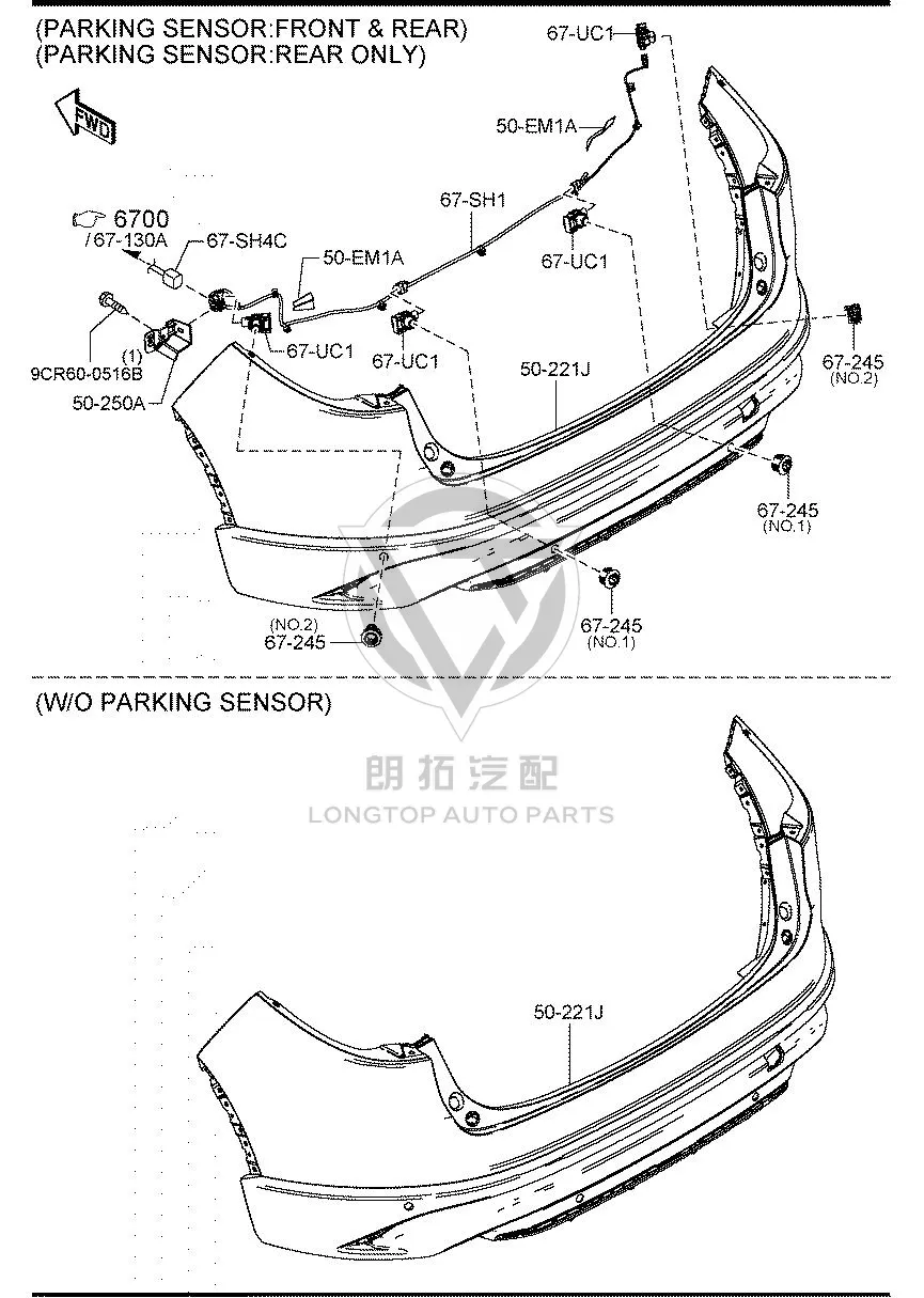 Rear Bumper Radar Harness GW9A6-7290 GW9A67290 for Mazda CX-4