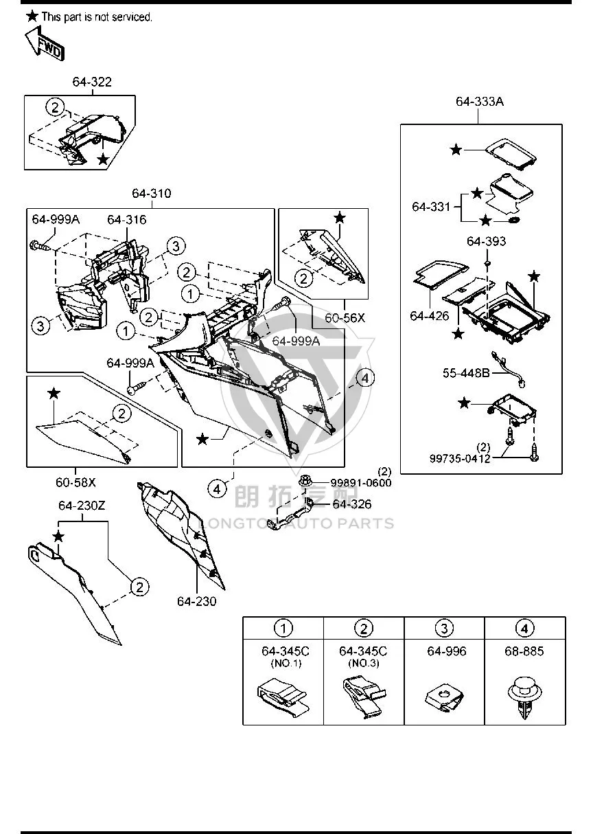Shift Lever Trim Panel GW2F6-4340 GW2F64340 for Mazda Mazda6 Atenza
