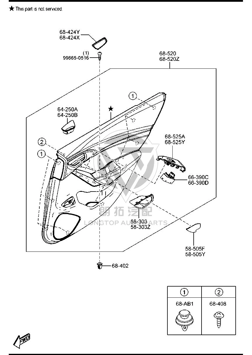 Rear Door Window Lift Switch (Right) GW2F6-6380 GW2F66380 for Mazda MAZDA6