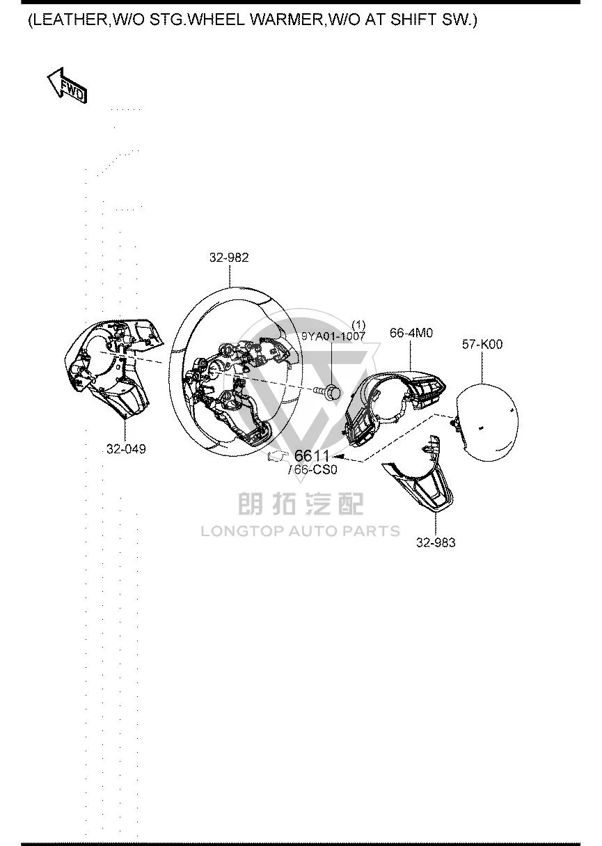 Steering Wheel GW3D3-29820 GW3D329820 for Mazda Mazda6 Atenza