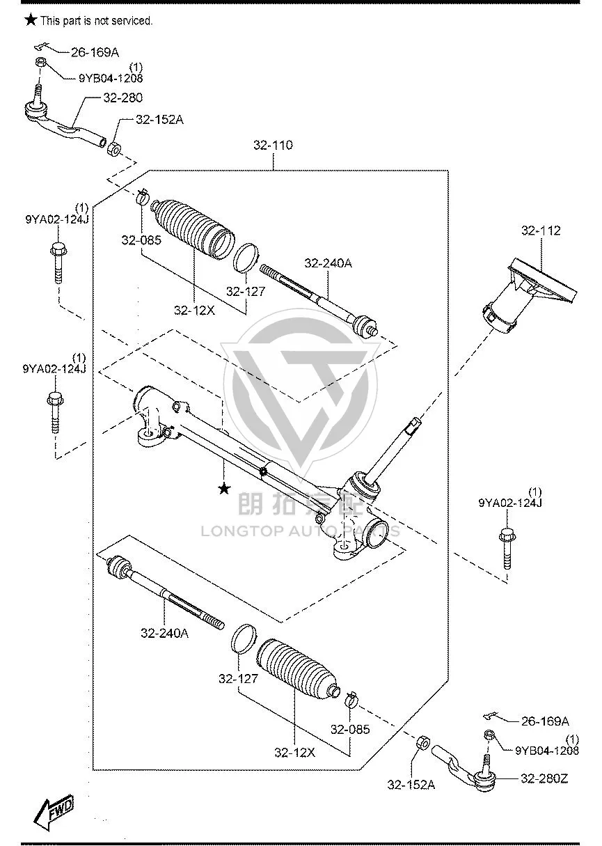 Steering gear GW6T3-2110 GW6T32110 for Mazda MAZDA6 ATENZA