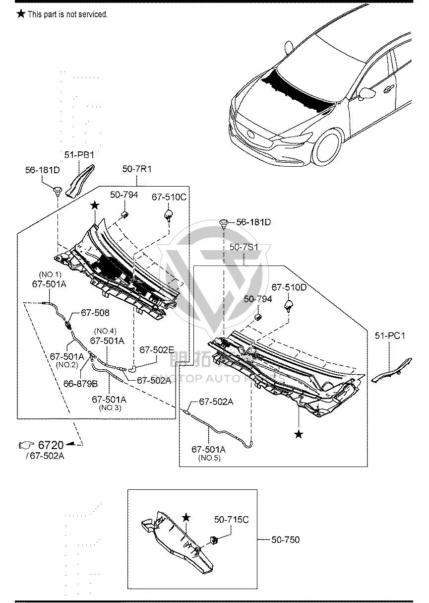 Front Windshield Lower Corner Trim Left GW6T5-1PC1 GW6T51PC1 for Mazda Mazda6