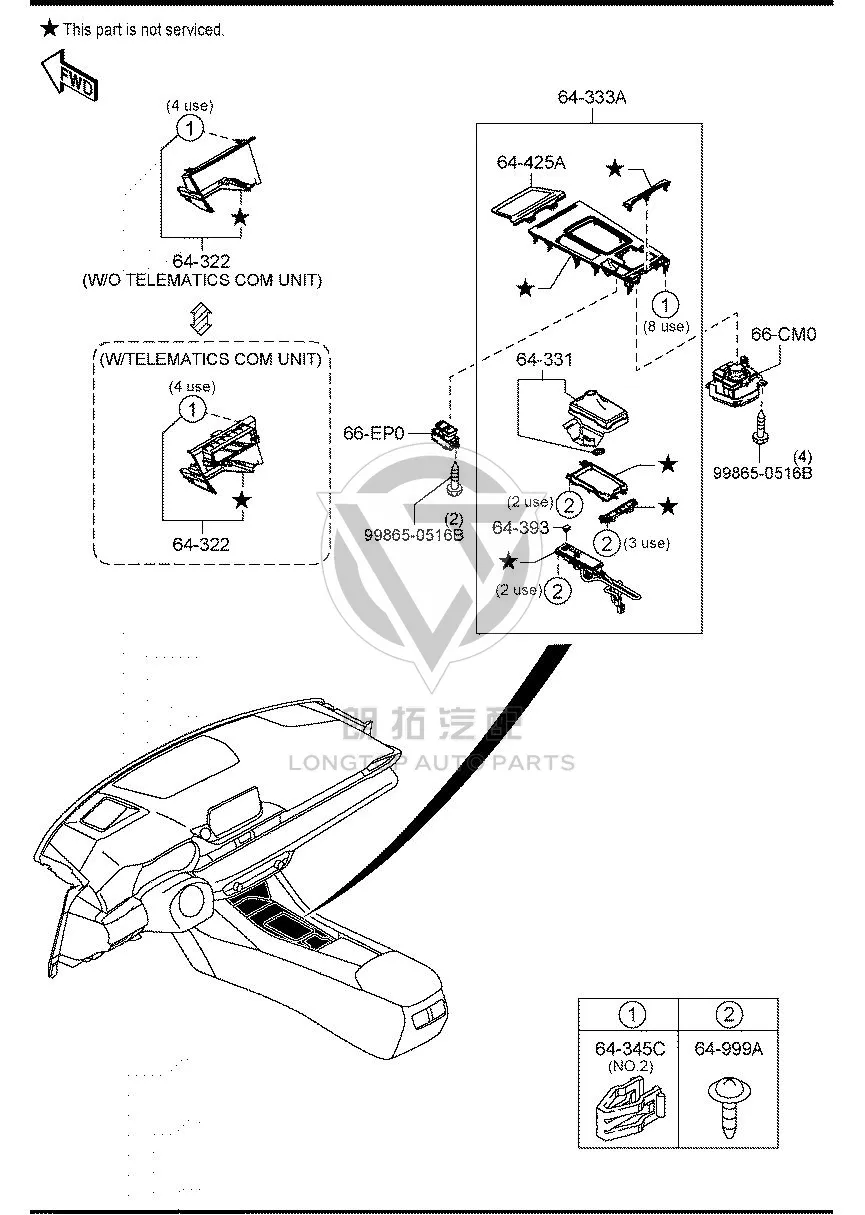 Electronic parking brake switch GW6T6-6EP0 GW6T66EP0 for Mazda 6