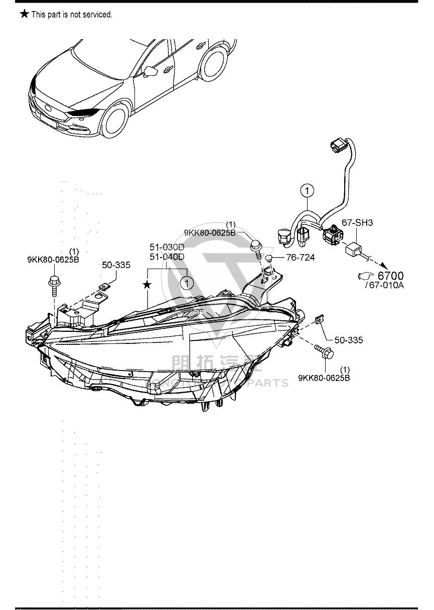Headlamp Assembly (Left) GW8T5-1040 GW8T51040 for Mazda CX-4