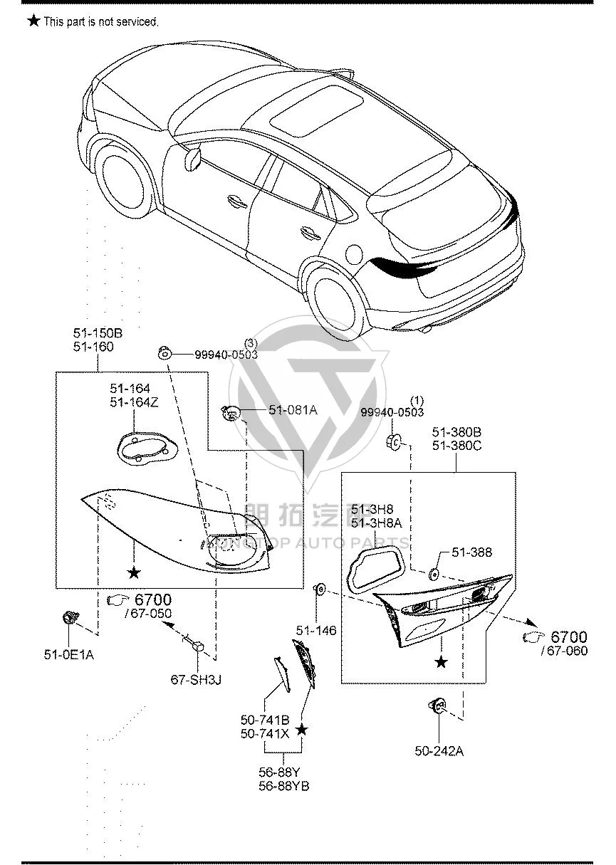 Outer Tail Lamp Assembly GW8T5-1160 GW8T51160 for Mazda CX-4