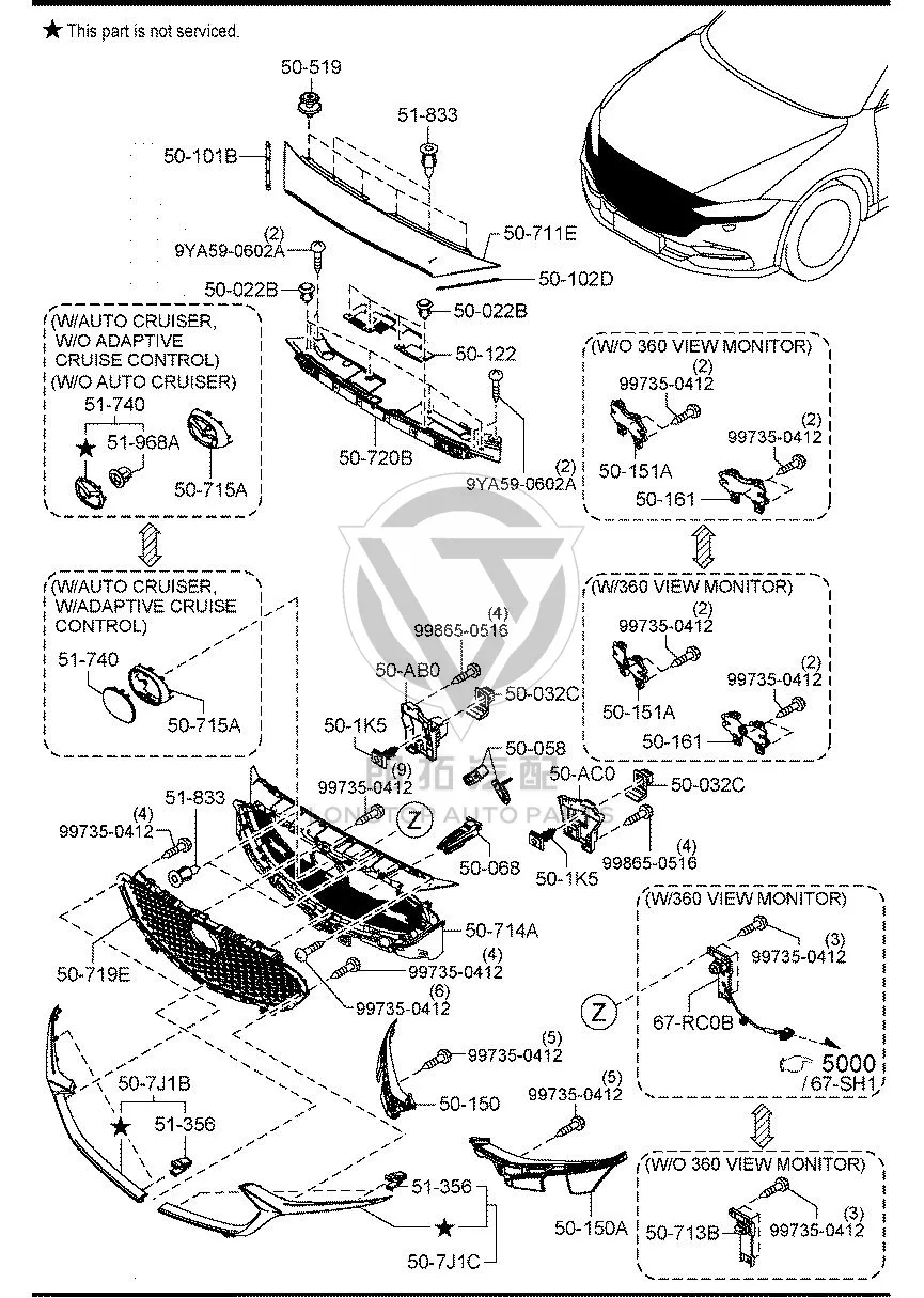 Headlamp Bracket (Right) GW9D5-0151 GW9D50151 for Mazda CX-4