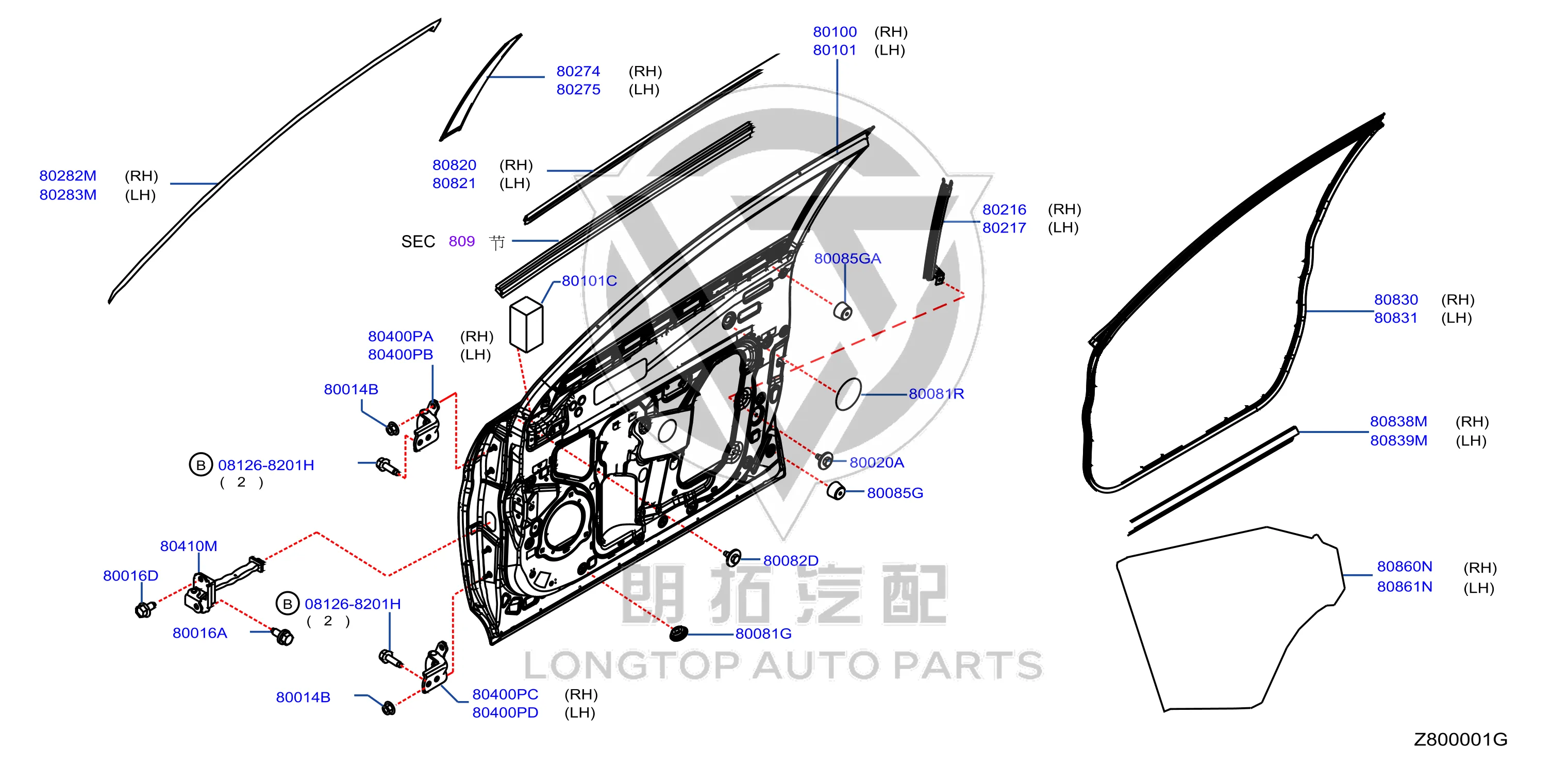 Front Door Panel (Right) H0100-2GUMA H01002GUMA for Venucia