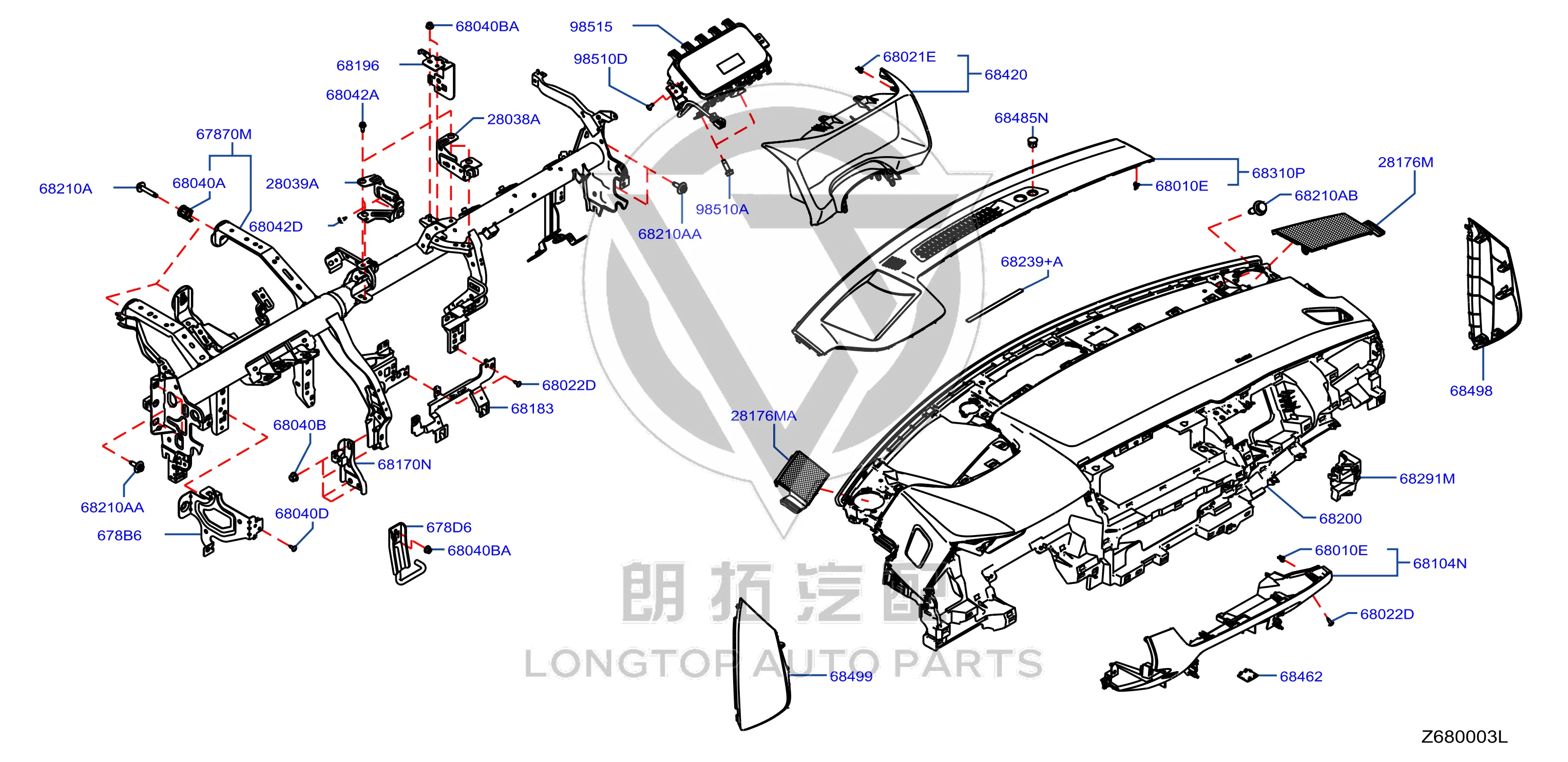 Copilot Airbag K851E-6RS0B K851E6RS0B for Nissan