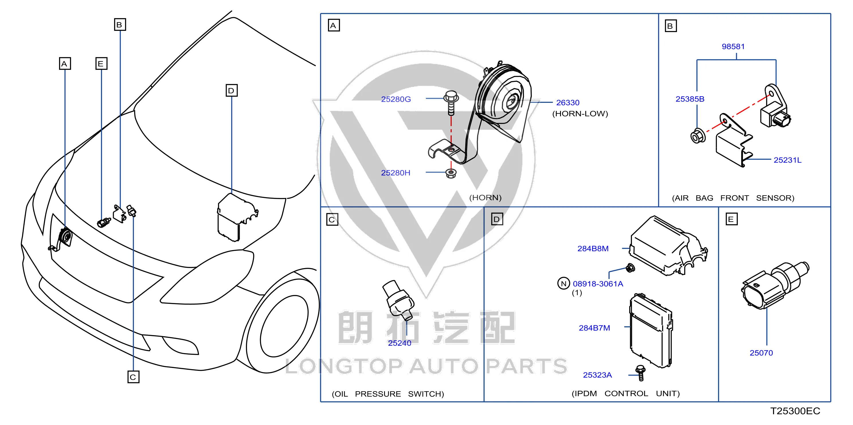 Front Center Airbag Sensor K8581-3JA0A K85813JA0A for Infiniti