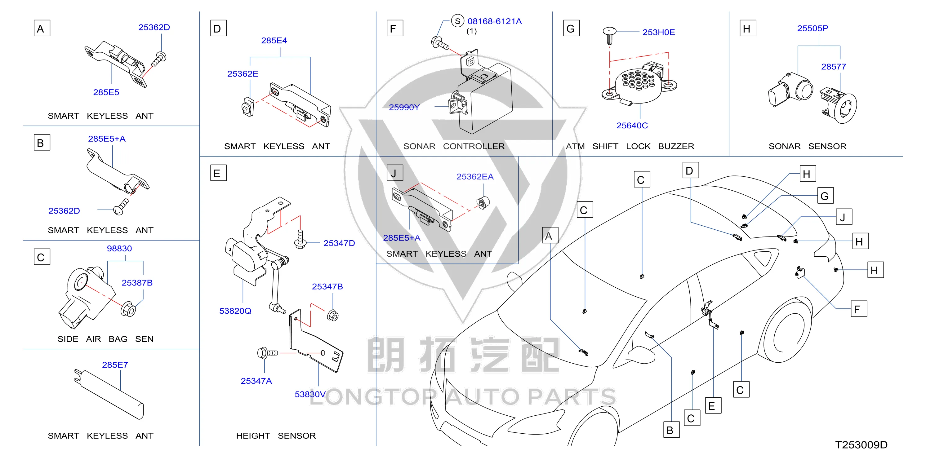 Side Airbag Sensor (Right) K8830-3RA0A K88303RA0A for Nissan