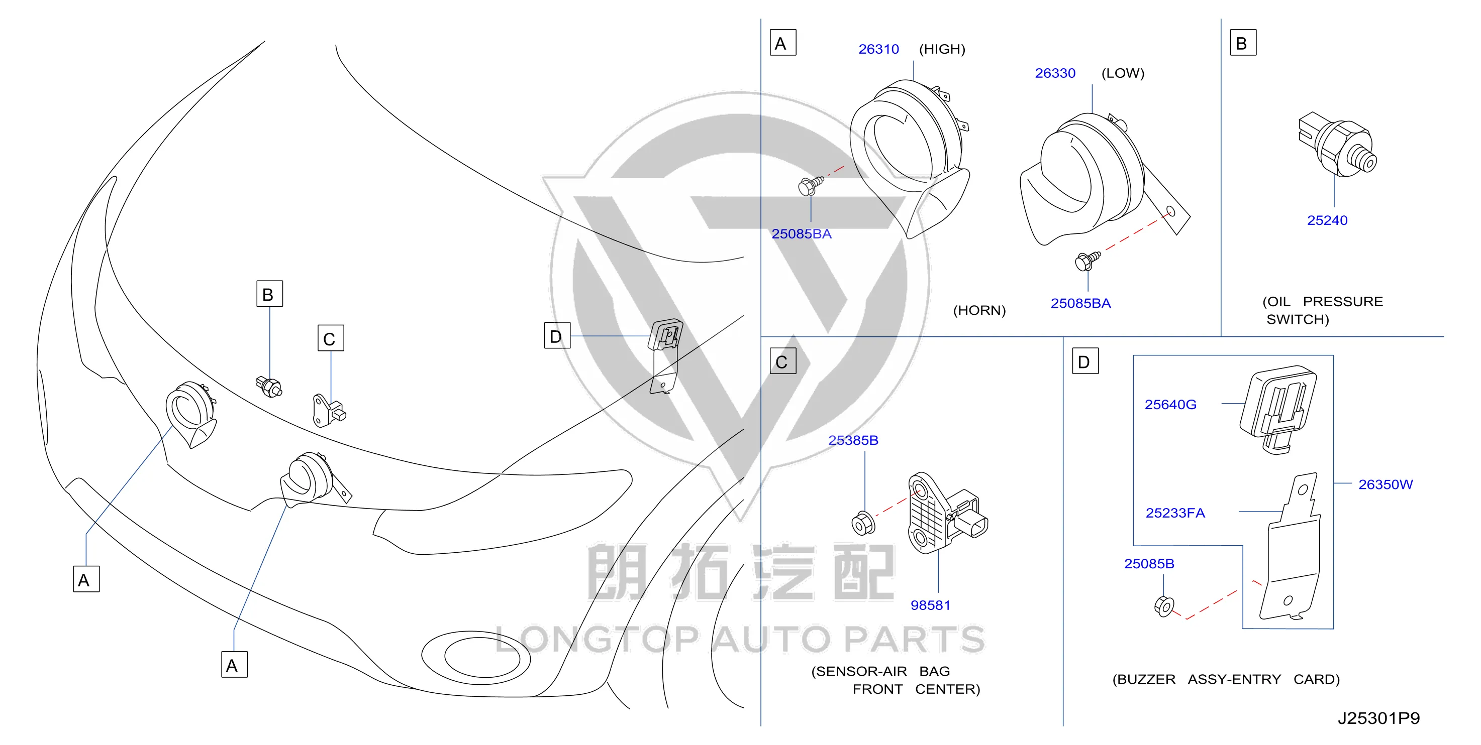 Front Airbag Sensor K8E81-EW70A K8E81EW70A for Nissan