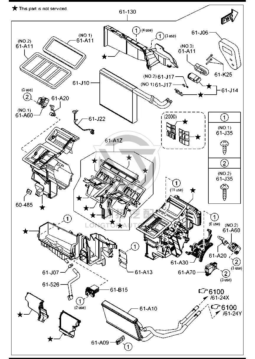 Evaporator assembly KD5H6-1130B KD5H61130B for Mazda CX-5