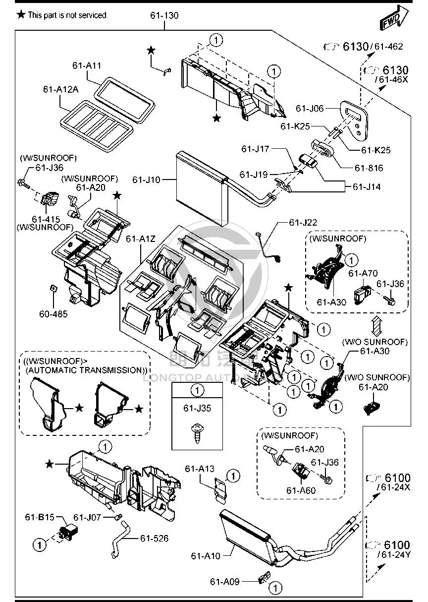 Servo motor (temperature control) KA5H6-1A600 KA5H61A600 for Mazda CX-5
