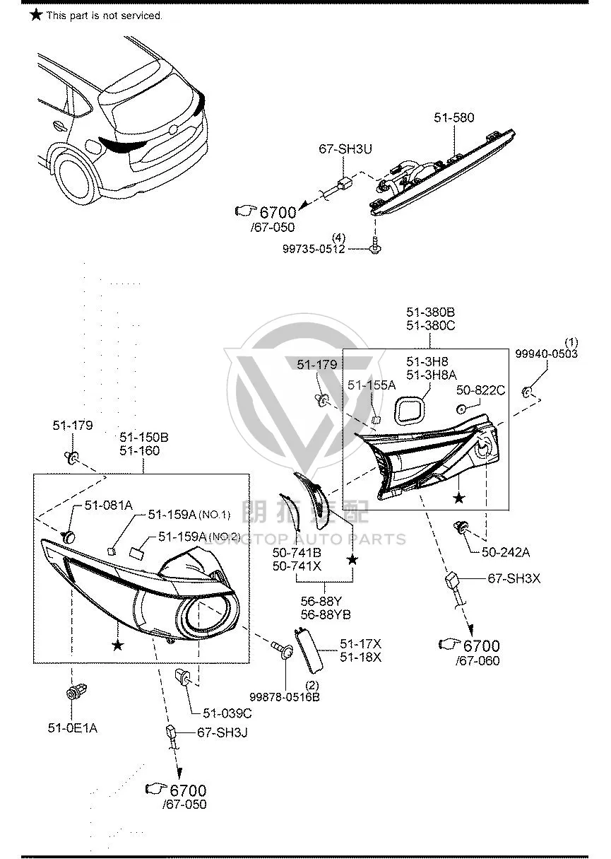Outer Tail Lamp Assembly KBTA5-1160 KBTA51160 for Mazda CX-5