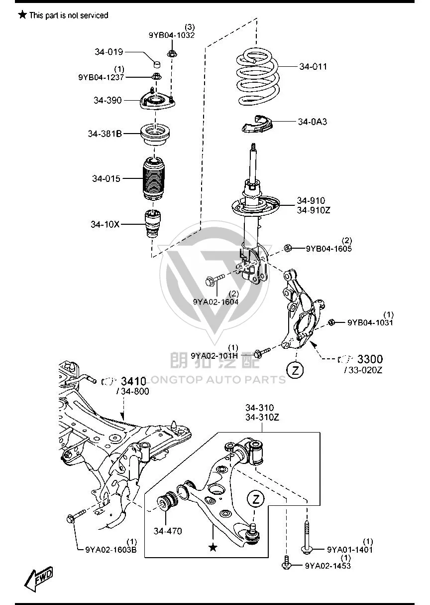 Front Shock Absorber Bearing (Right) KD353-438XA KD353438XA for Mazda MAZDA6