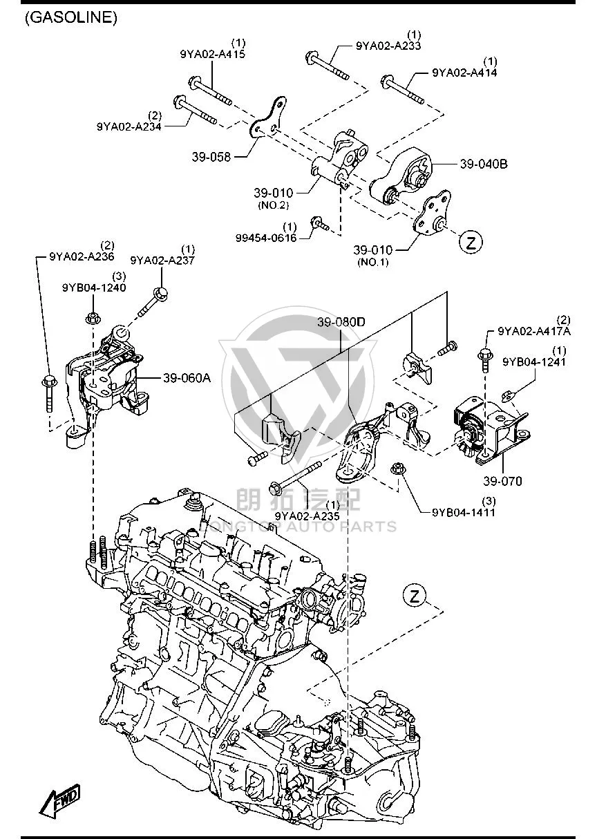 Engine Mount Left KD453-9070B KD4539070B for Mazda CX-5