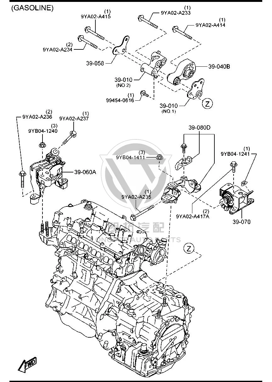 Engine mount (front) KD473-9060B KD4739060B for Mazda CX-5
