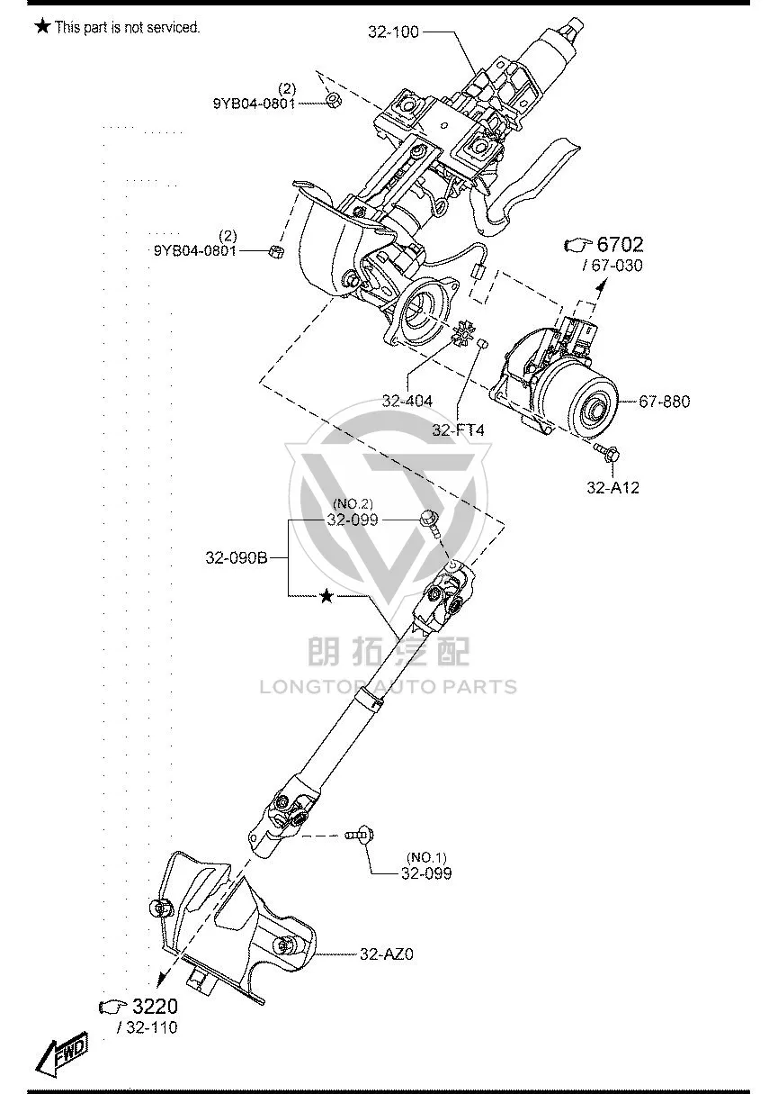 Steering Column KD5H3-2150 KD5H32150 for Mazda CX-5