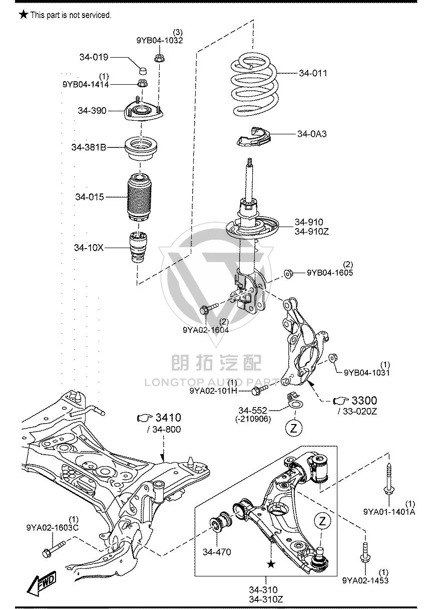 Front shock absorber dust cover KD5H3-4015A KD5H34015A for Mazda CX-5