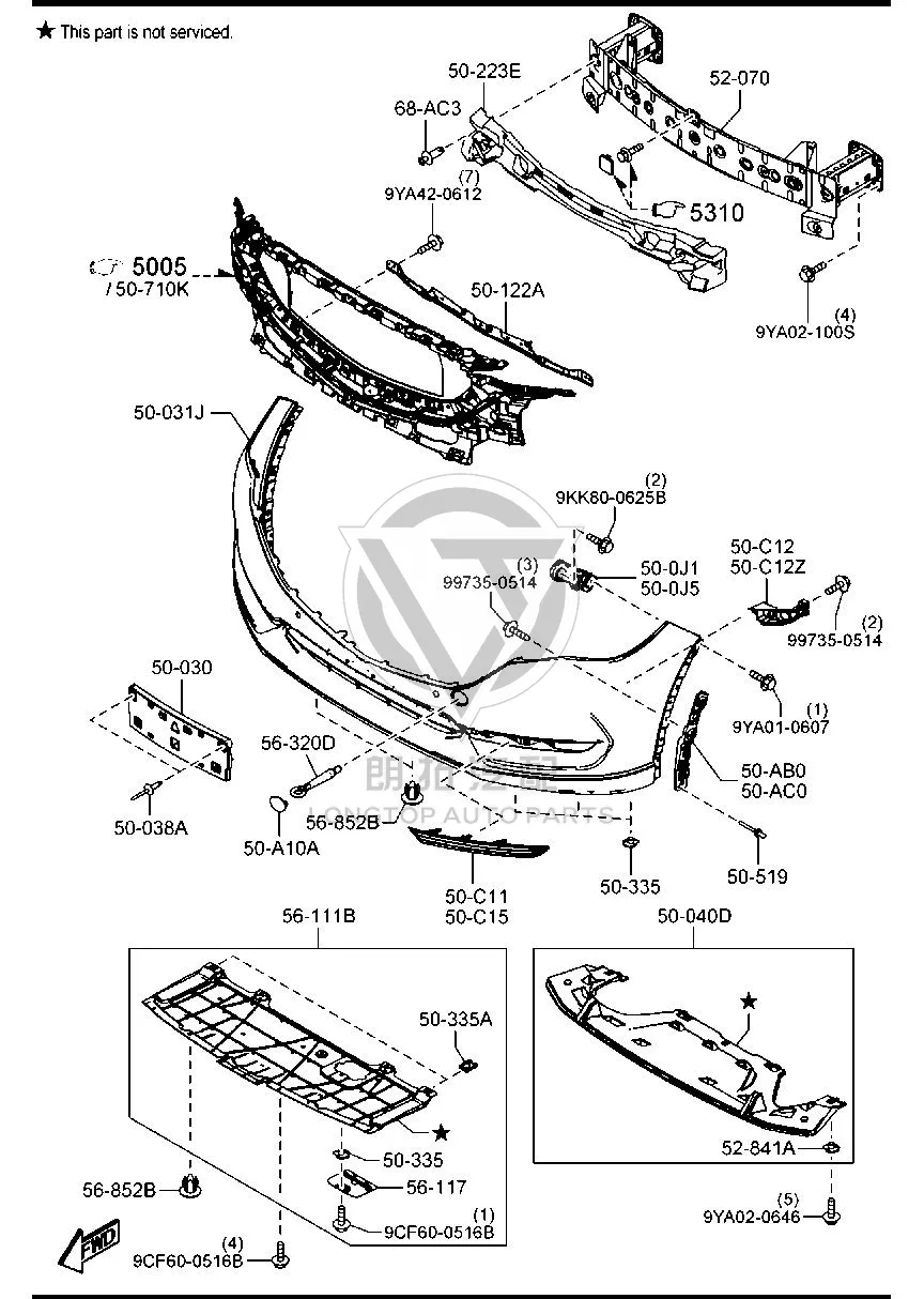 Front License Plate KD5H5-0170 KD5H50170 for Mazda CX-5