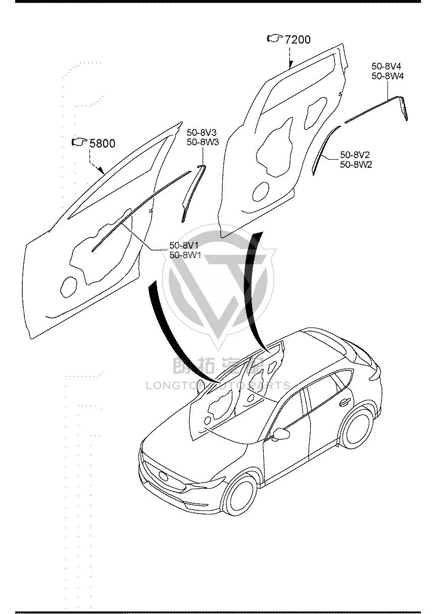 Rear Door Window Frame Sticker KD5H5-08V4A KD5H508V4A for Mazda CX-5