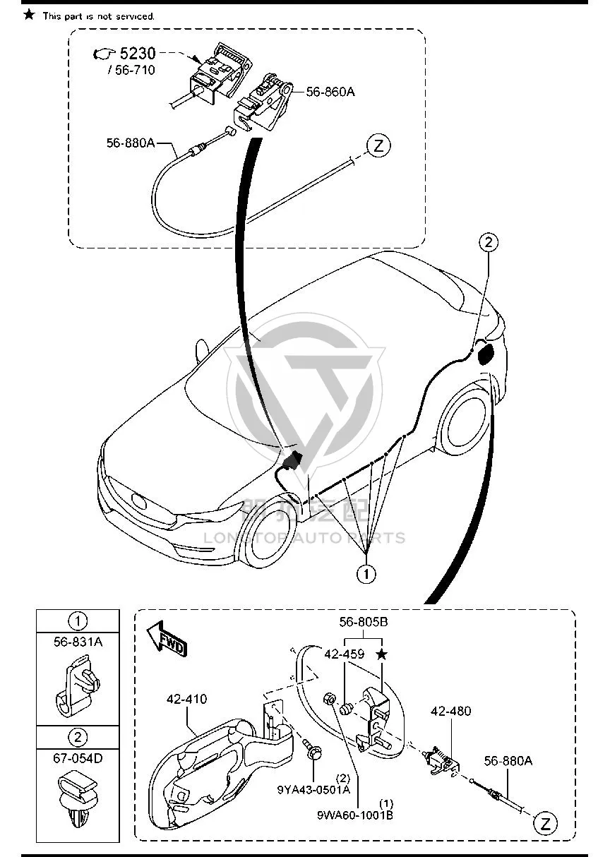 Fuel Tank Lid Cable KD5H5-6880A KD5H56880A for Mazda CX-5