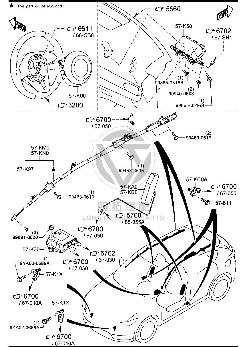 Airbag Computer KD5H5-7K30 KD5H57K30 for Mazda CX-5