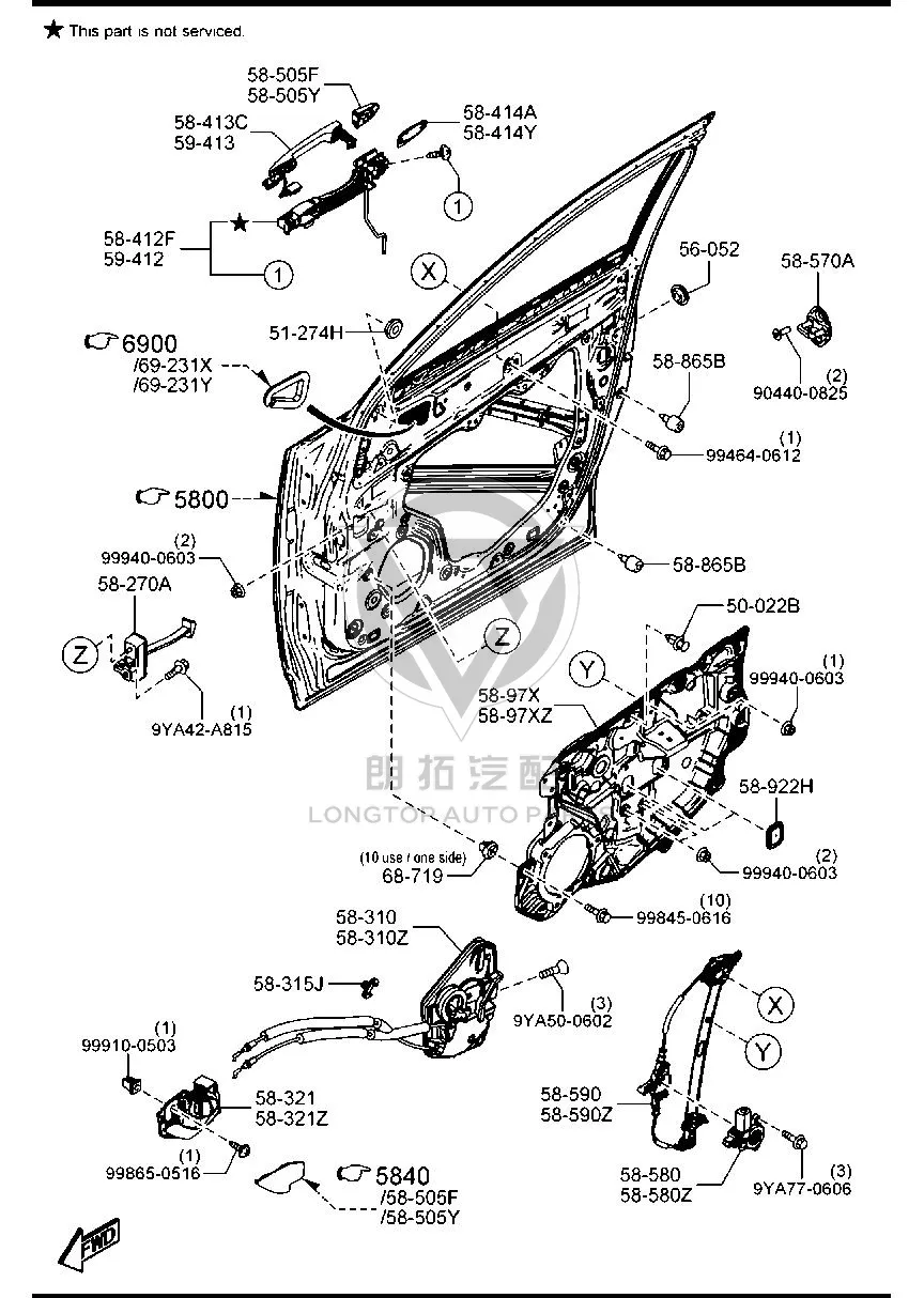 Front Door Outside Handle Mounting Frame KD5H5-942X KD5H5942X for Mazda CX-5