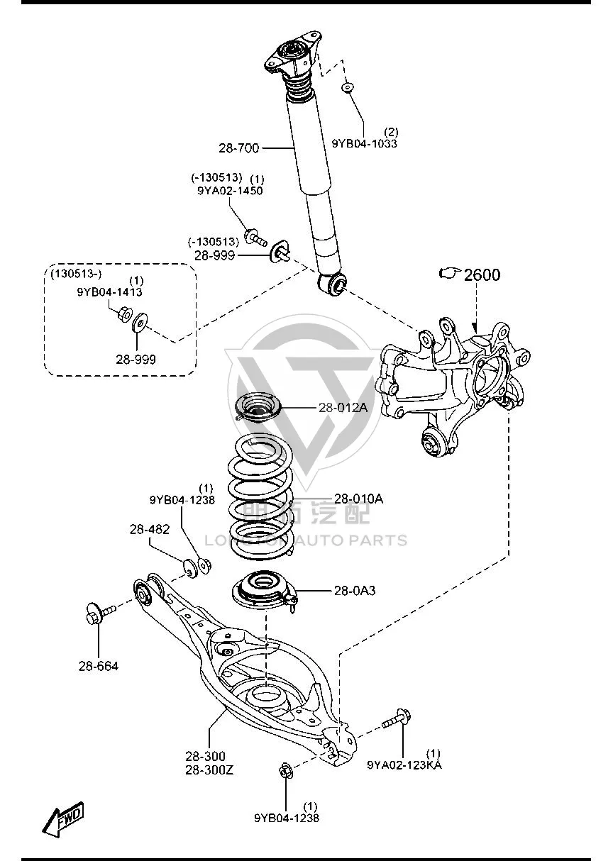 Rear shock absorber assembly KF492-8910A KF4928910A for Mazda CX-5