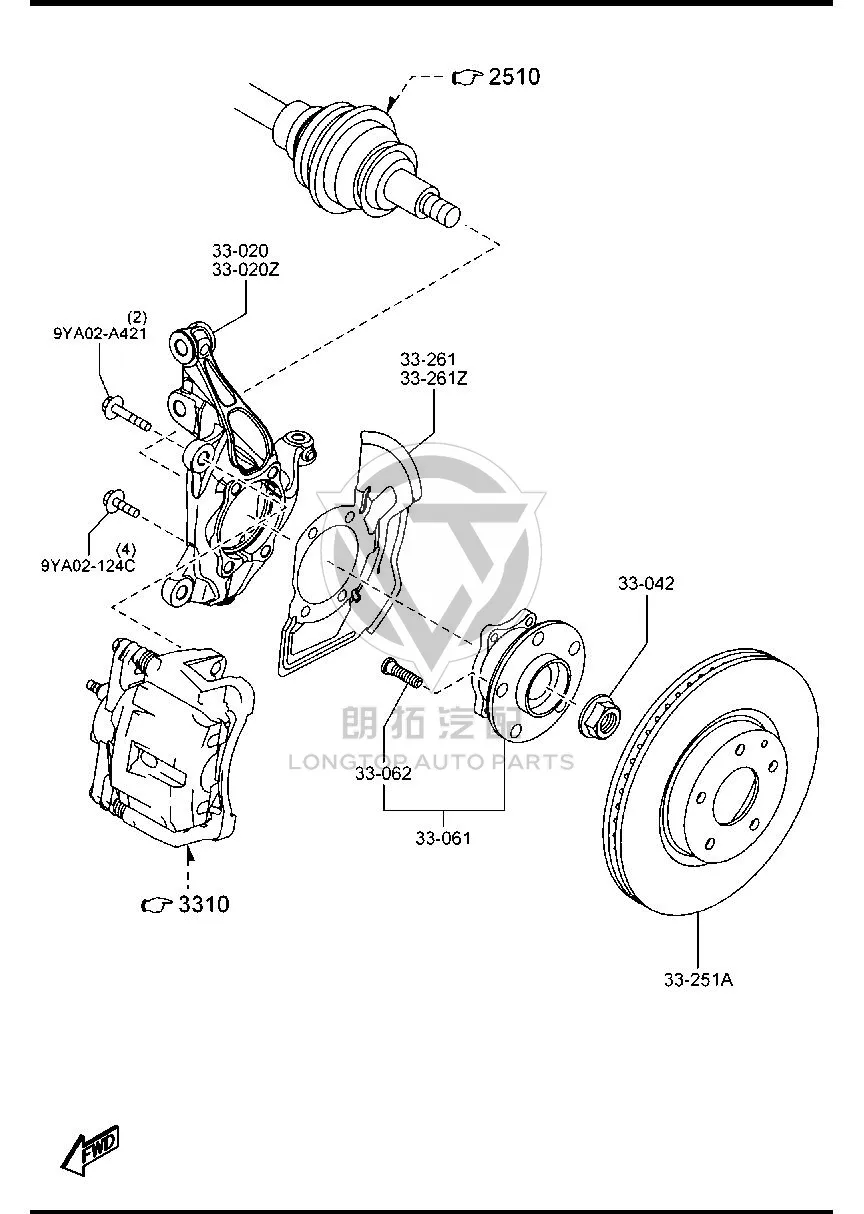 Front Brake Disc (Right) KR123-3251A KR1233251A for Mazda CX-5
