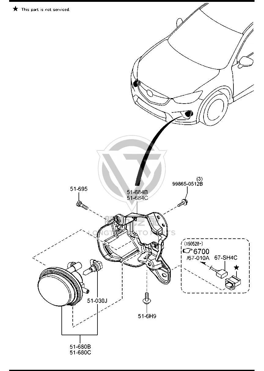 Front Fog Lamp Bracket (Right) KR115-16844 KR1151684 for Mazda CX-5