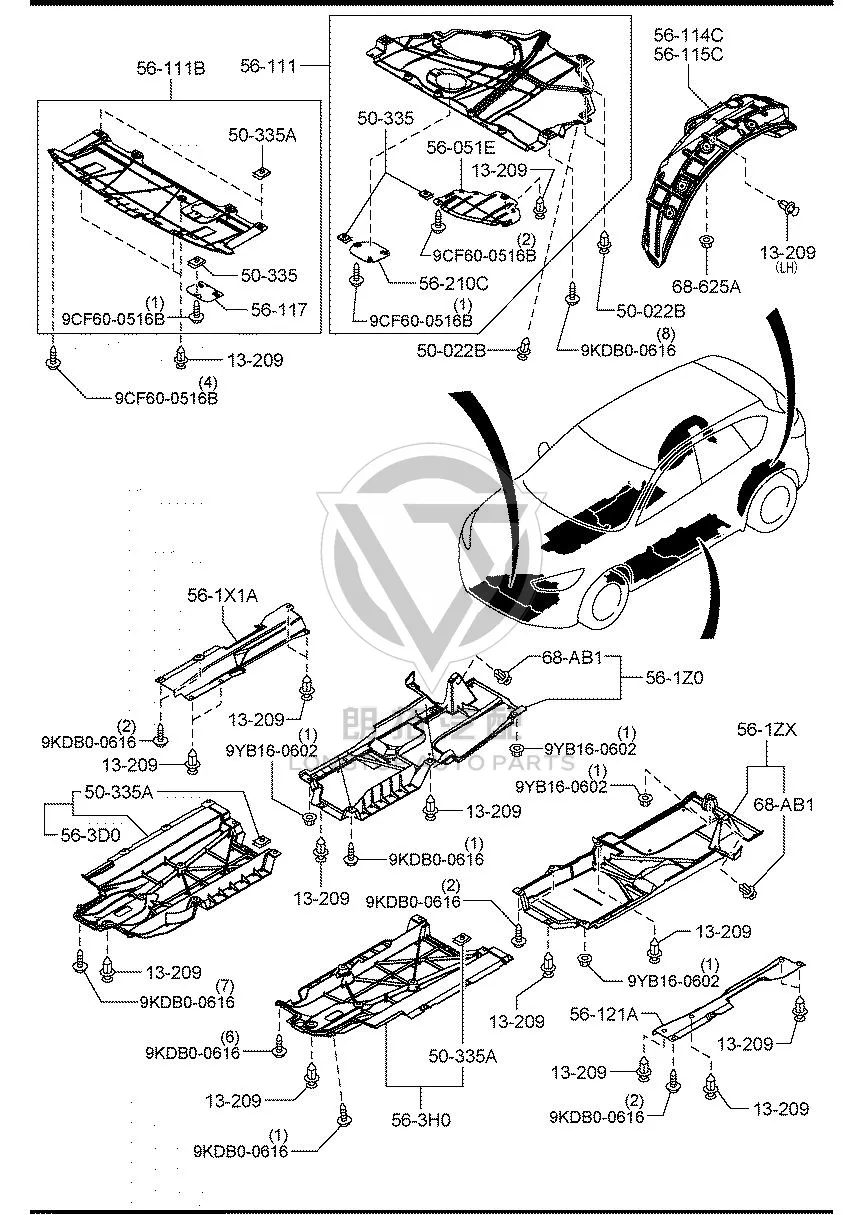 Engine Underbody Guard (Front) KR115-611YA KR115611YA for Mazda CX-5