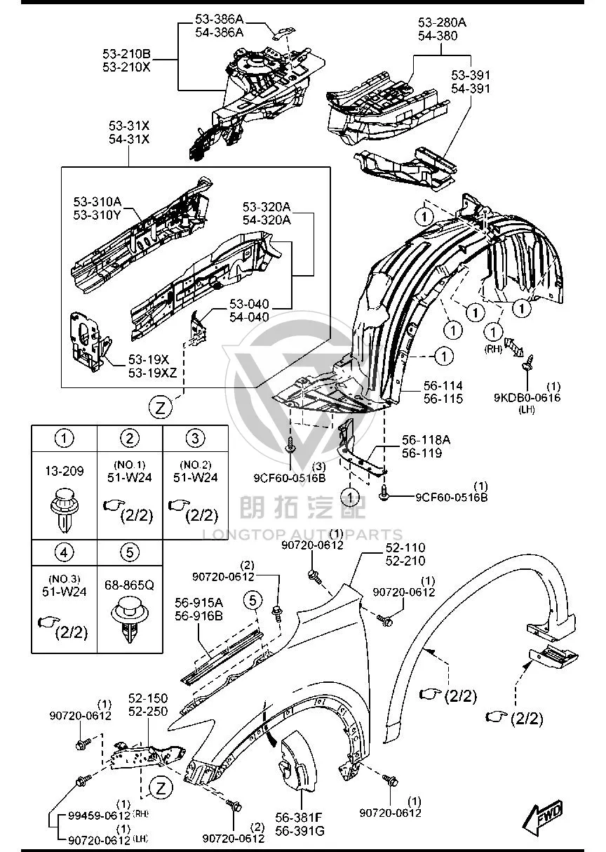 Front Fender Mounting Bracket KRY15-210YA KRY15210YA for Mazda CX-5