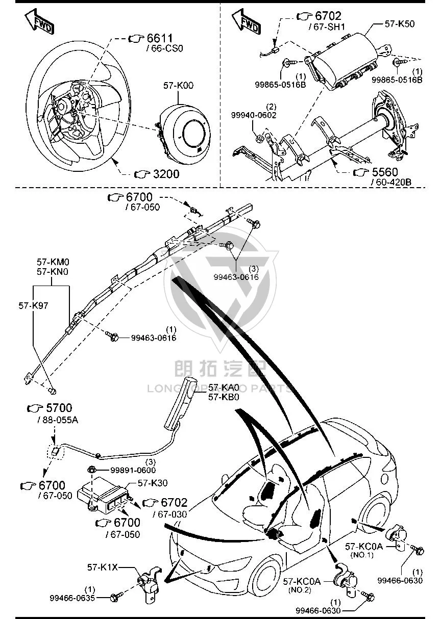Airbag Computer KR115-7K30B KR1157K30B for Mazda CX-5