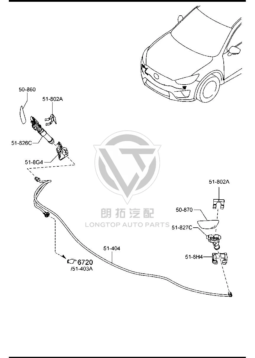 Headlight Washer Nozzle (Right) KR125-182X KR125182X for Mazda CX-5